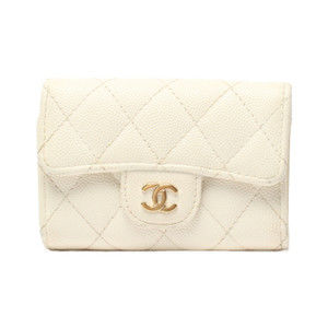 Chanel 4 Key Case Gold Hardware White